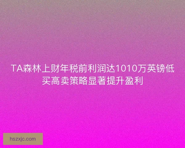 TA森林上财年税前利润达1010万英镑低买高卖策略显著提升盈利