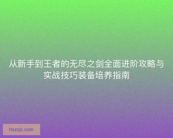从新手到王者的无尽之剑全面进阶攻略与实战技巧装备培养指南
