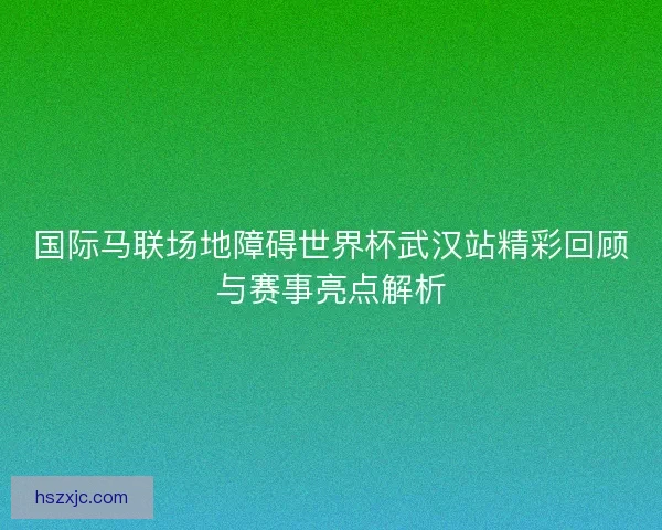 国际马联场地障碍世界杯武汉站精彩回顾与赛事亮点解析